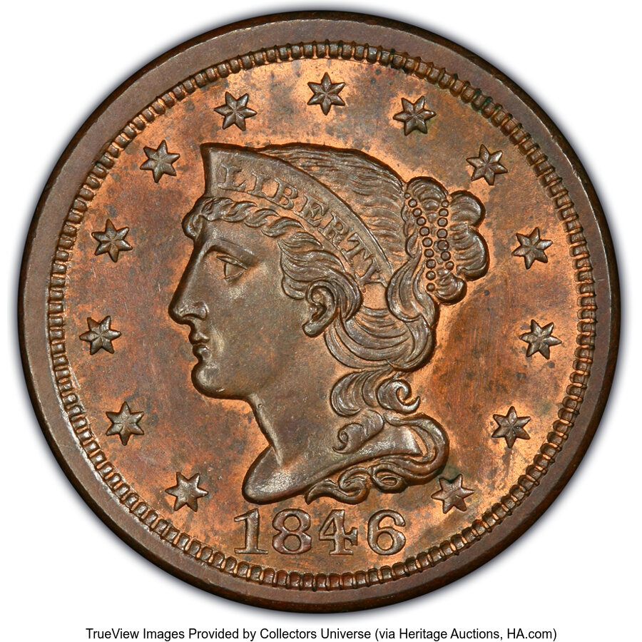 1846 1c Small Date, N-20 MS BN