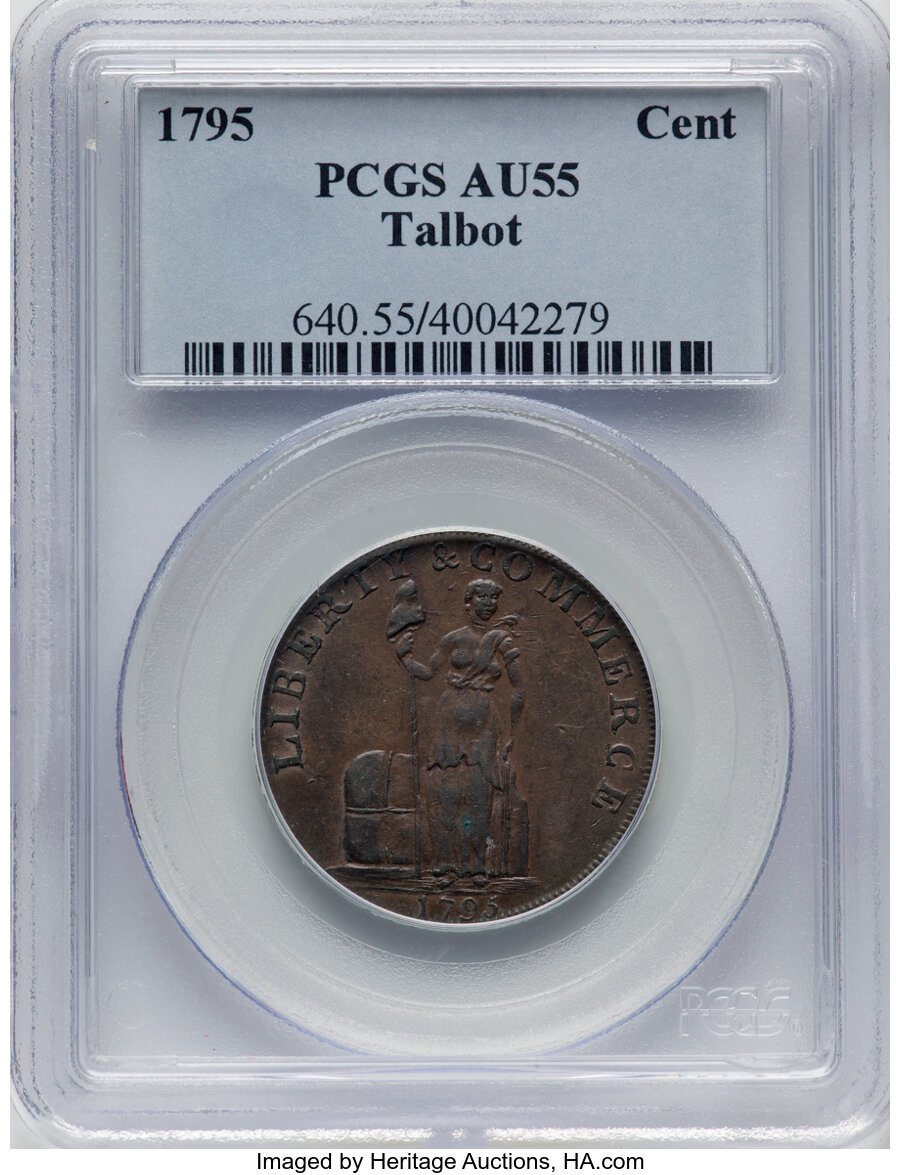 1795 Talbot, Allum, & Lee Cent AU55 PCGS. Fuld-1, W-8620, R.1. PCGS Population: (29/192). NGC Census: (11/81). CDN: $300 Whs...