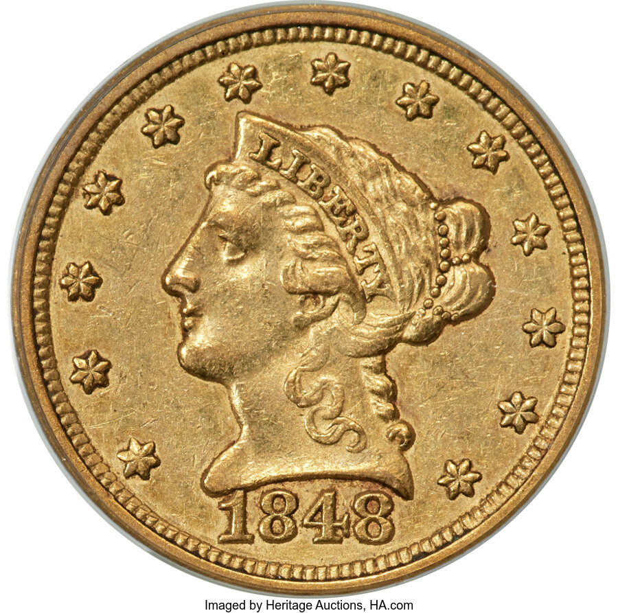 1848 $2 1/2 CAL. XF45 PCGS....