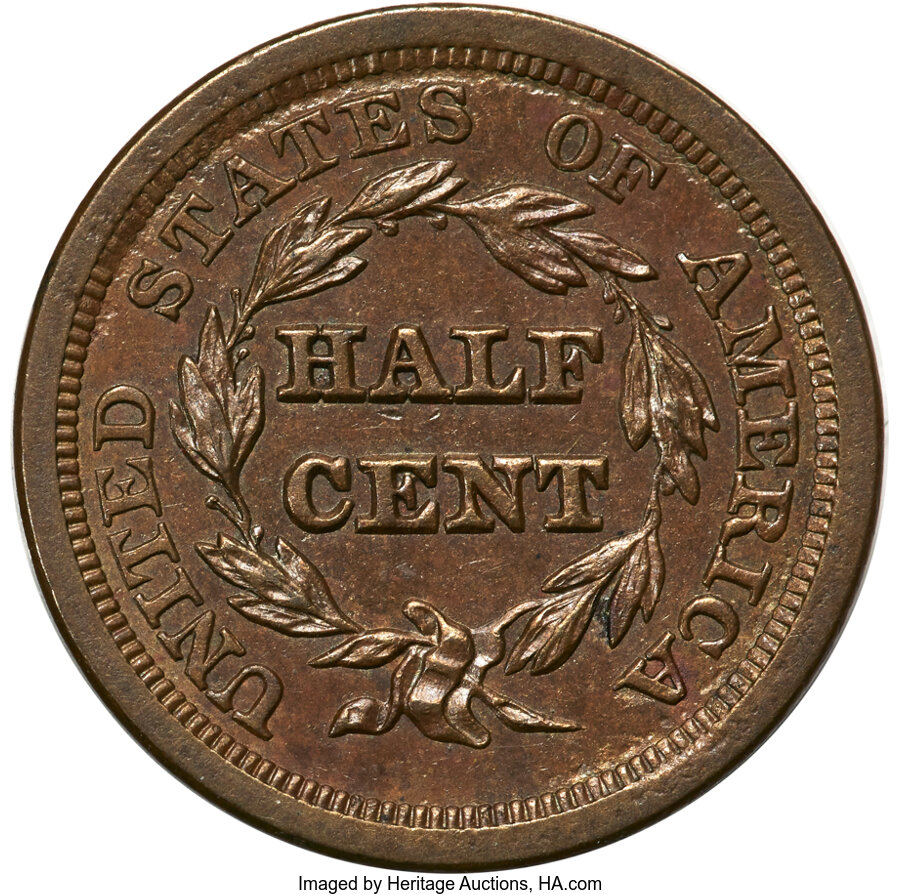 1850 1/2c C-1 MS BN F12 BN CAC thumbnail 21