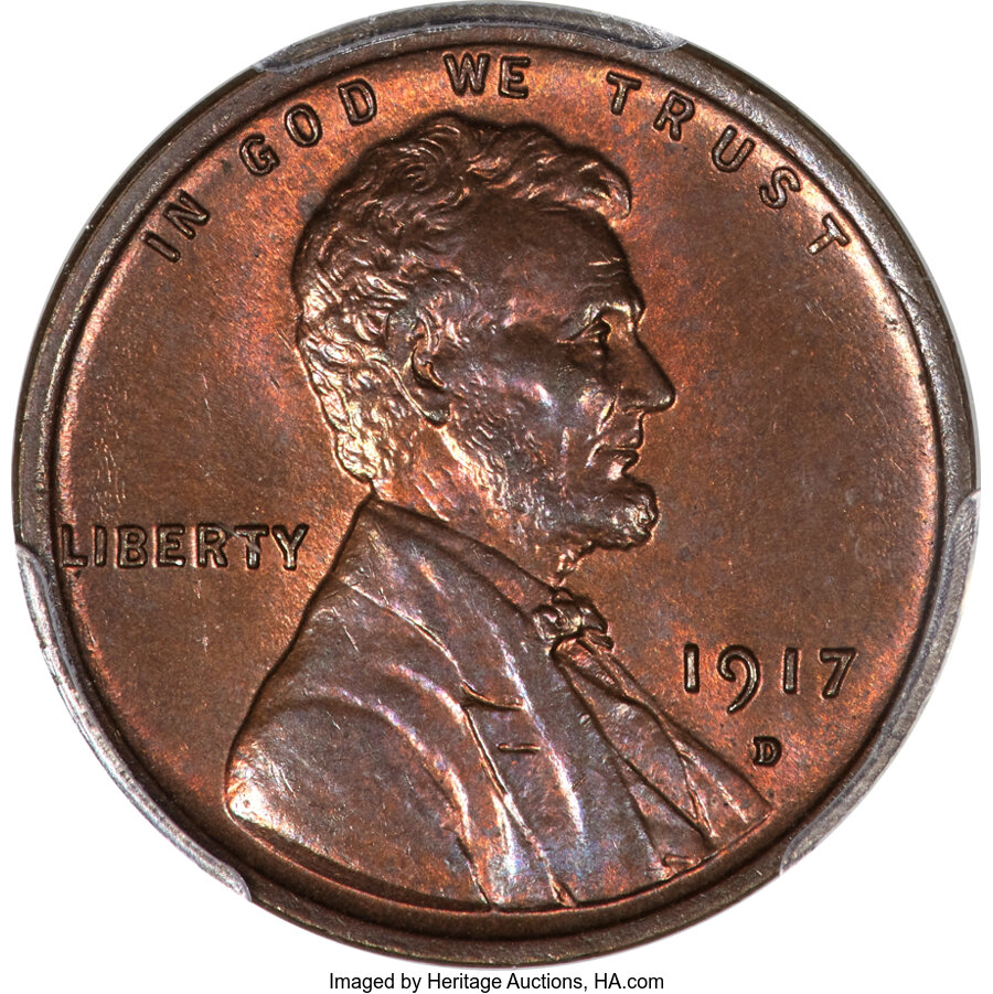 1917-D 1C MS65 Brown PCGS. CAC....
