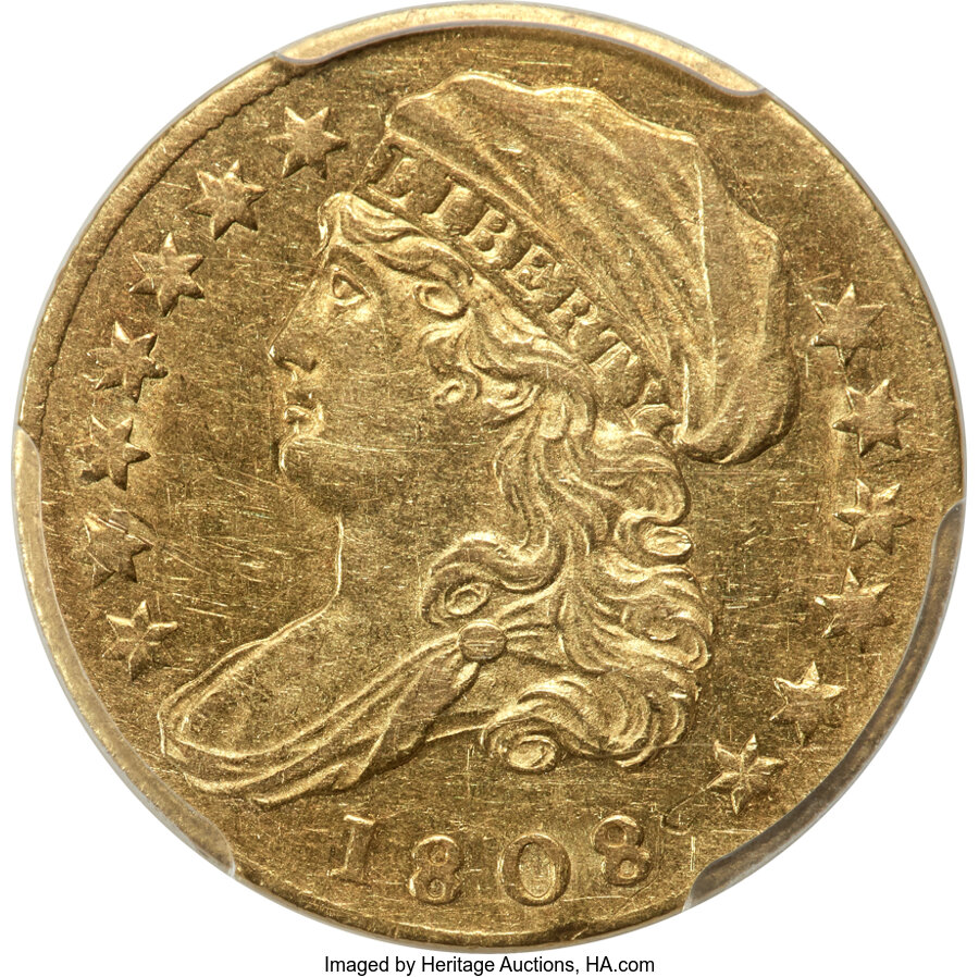 1808 $2 1/2 BD-1, R.4, AU53 PCGS....