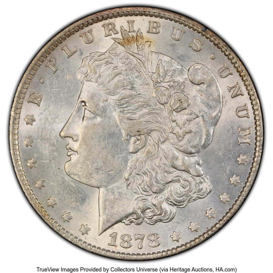1878 7TF $1 Reverse of 1879, 168 Reeds, VAM-224, AU58 PCGS. A Hit List 40 Variety. PCGS Population: (4/32). NGC Census: (0/...