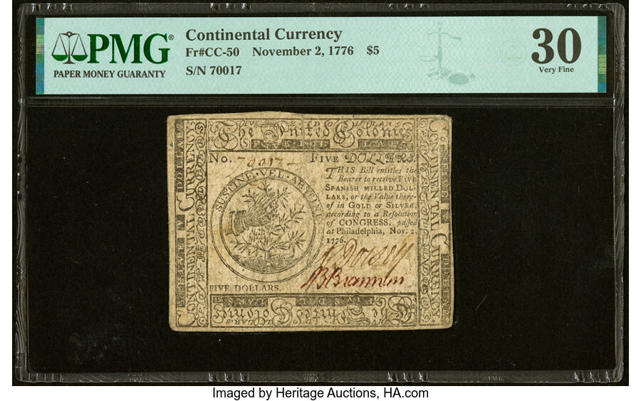 Nov 2, 1776 $5  Continental Congress (Fr. CC50) thumbnail 16