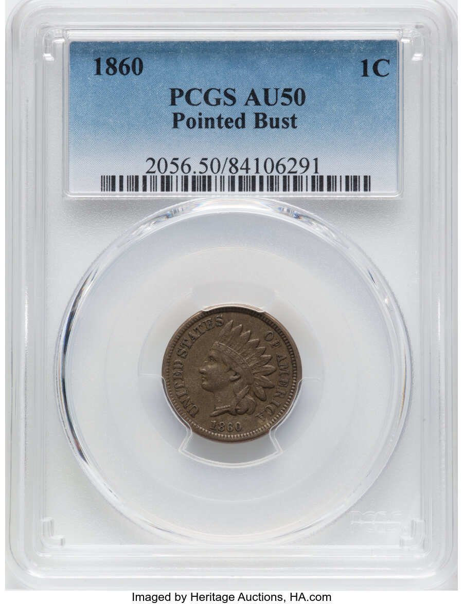 1860 1c Pointed Bust G4 thumbnail 16