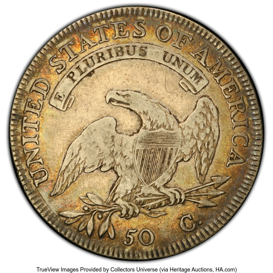 1807 50c Capped Bust, Small Stars VF30 thumbnail 2