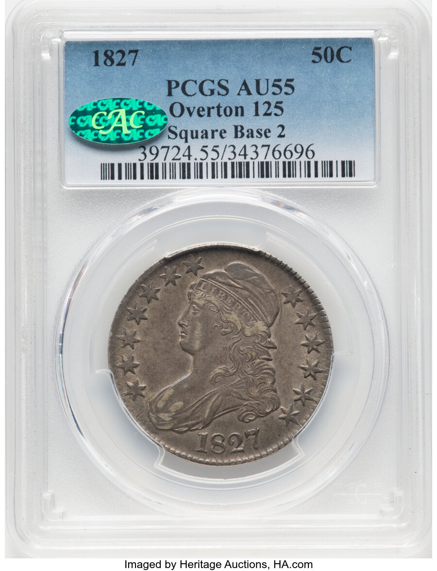 1827 50c Square Base 2, O-125 MS65 thumbnail 21