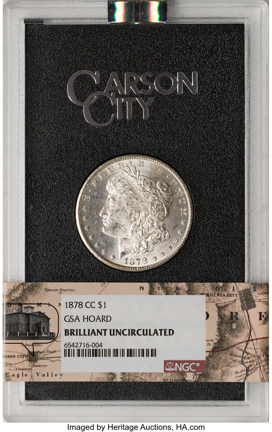 1878-CC $1 GSA Brilliant Uncirculated NGC. Box and COA Included. Mintage: 2,212,000...