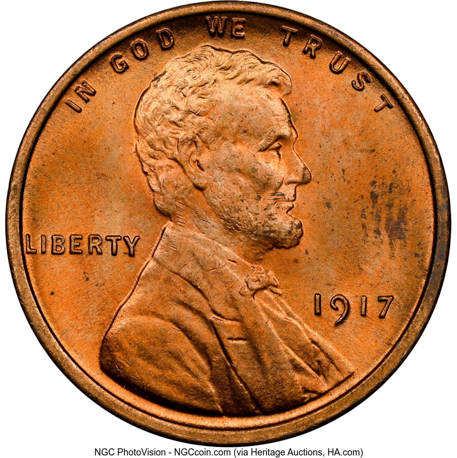 1917 1C MS64 Red NGC. Mintage 196,429,785. ...