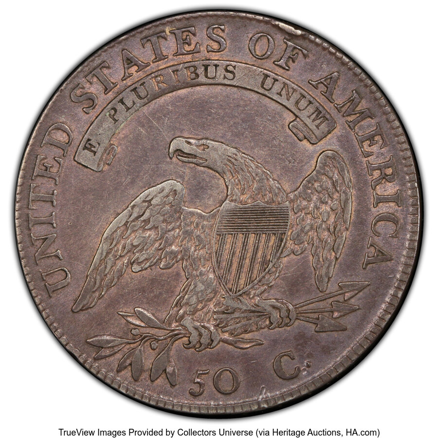1807 50c Capped Bust, Large Stars VF30 thumbnail 2