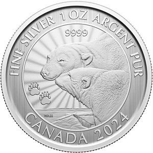 image for: 1 oz. 99.99% Pure Silver Coin: First Strikes – The Majestic Polar Bears (Premium Bullion)