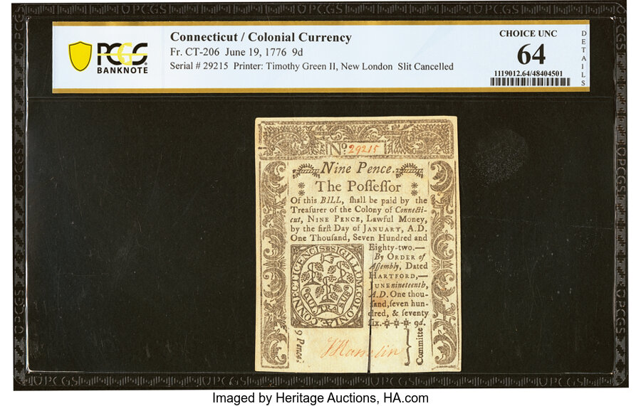 Jun 19, 1776 9d Connecticut (Fr. CT206) thumbnail 17