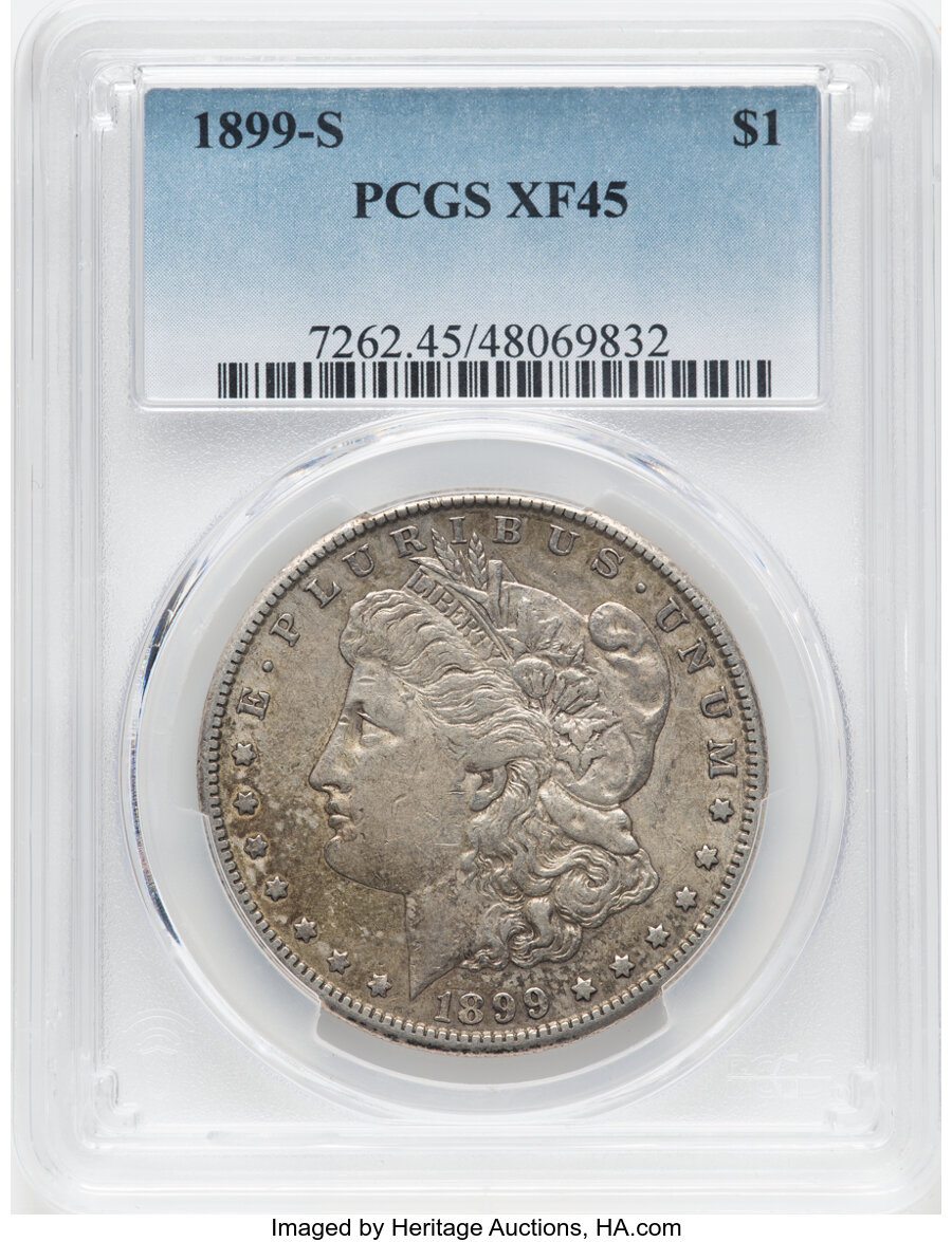 1899-S $1 XF45 PCGS. Mintage 2,562,000. ...