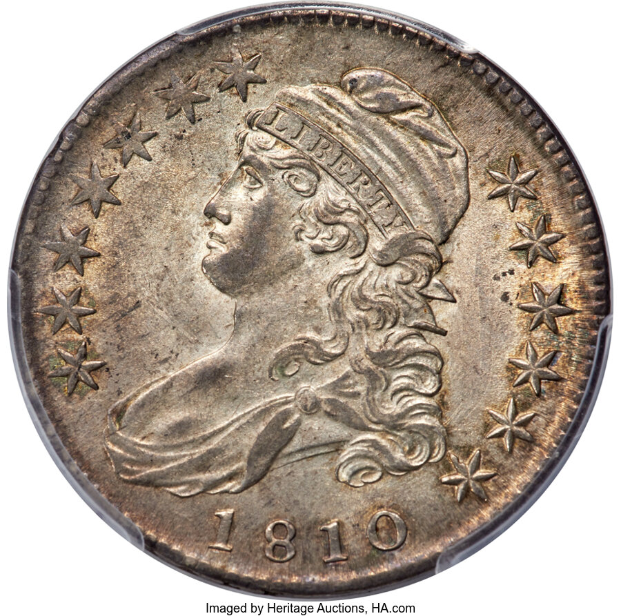 1810 50C O-105, R.2, AU58 PCGS. CAC....