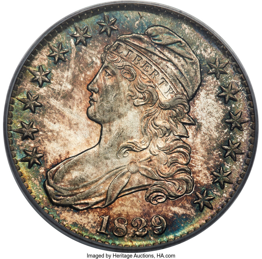 1829 50C Small Letters, O-105, R.1, MS64 PCGS. CAC....