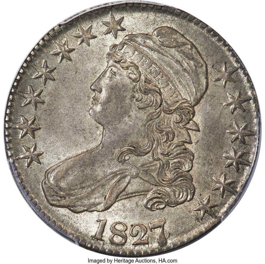 1827/6 50C O-102, R.1, MS64 PCGS. CAC....