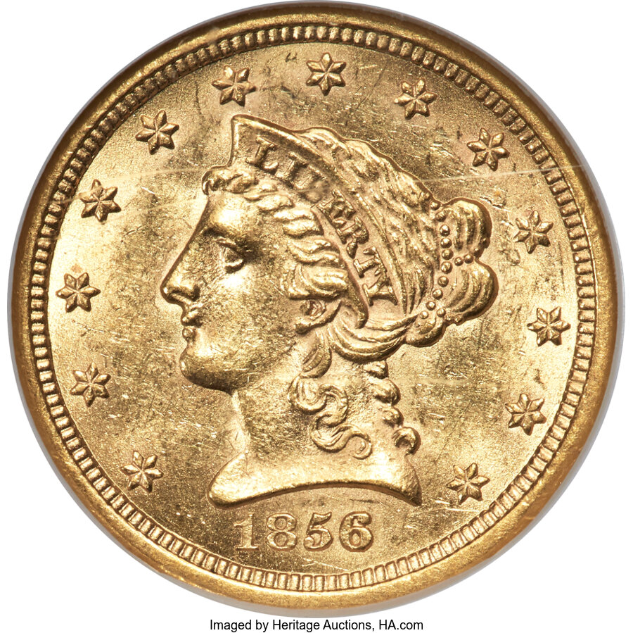 1856-S $2 1/2 MS62 NGC....