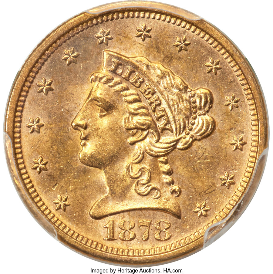 1878-S $2 1/2 MS64 PCGS. CAC....