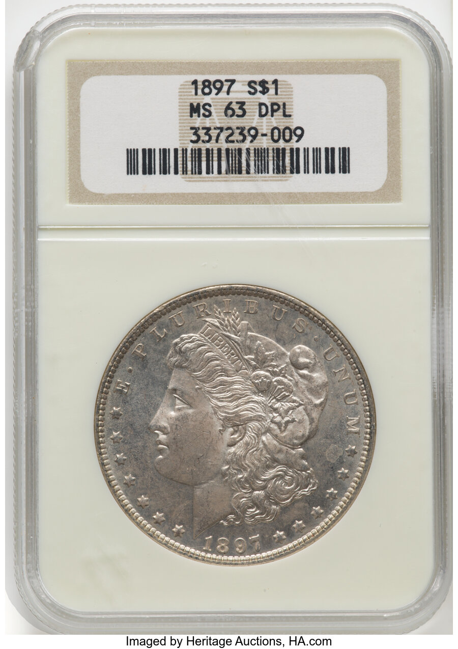 1897 $1 MS63 Deep Prooflike NGC. NGC Census: (40/61). Mintage 2,822,731....