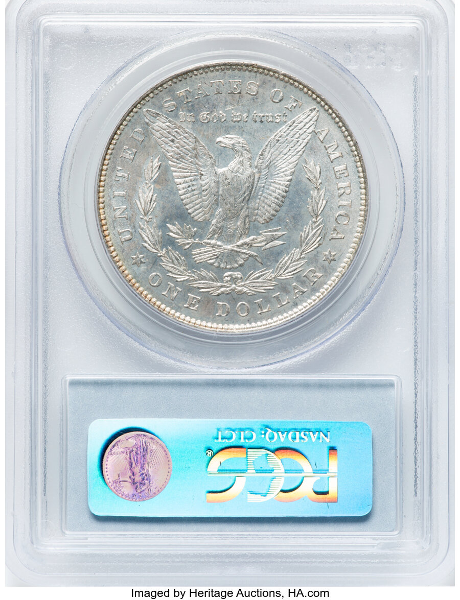image for: 1878 7TF $1 Reverse of 1878, Polished Ear, VAM-81, MS63 Prooflike PCGS. PCGS Population: (8/2). NGC Census: (0/0). MS63. ...
