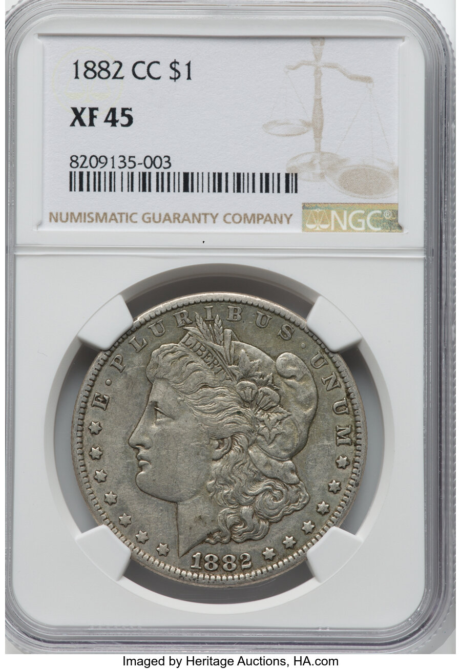 1882-CC $1 XF45 NGC. NGC Census: (39/21001). Mintage 1,133,000. ...