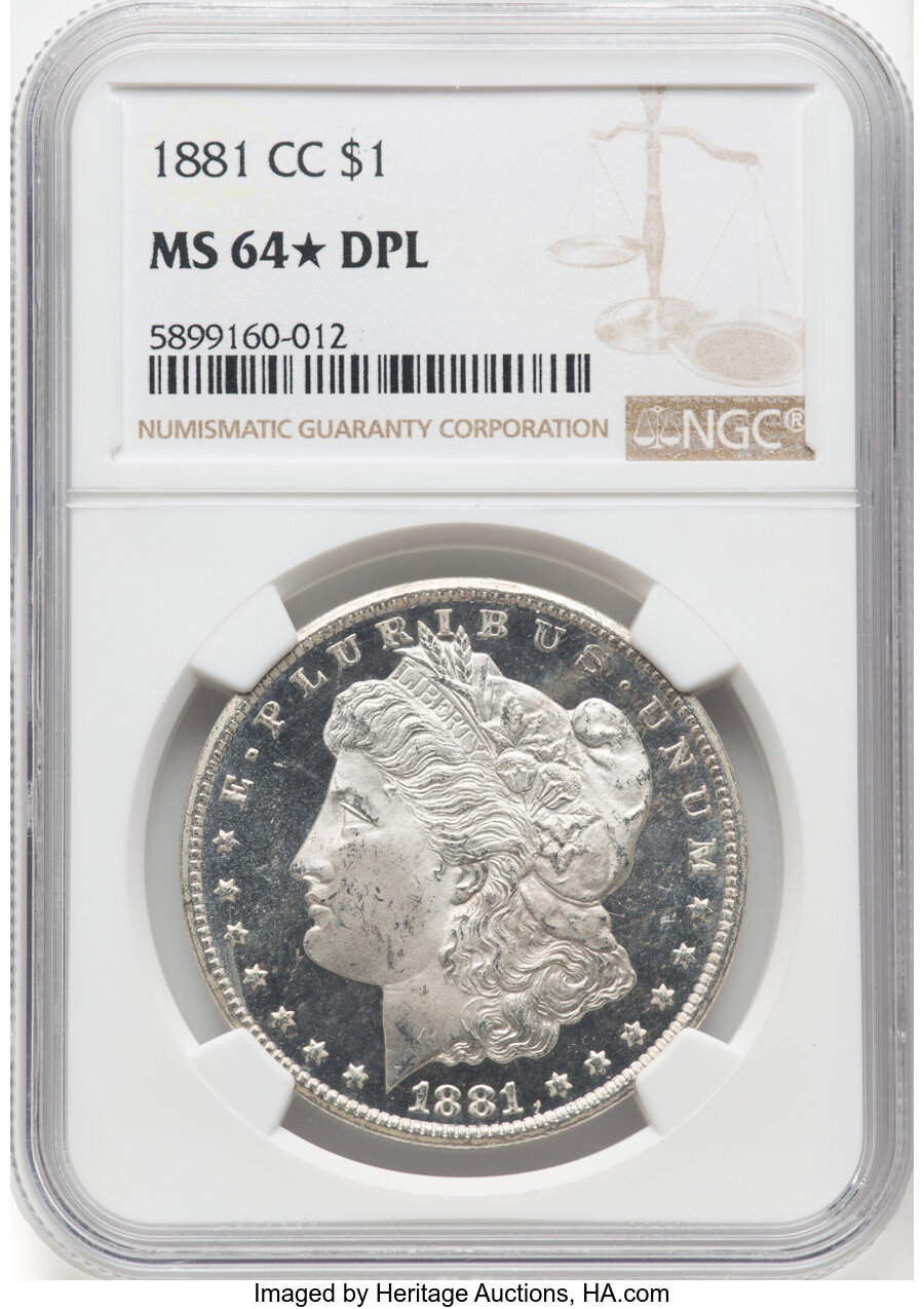 1881-CC $1 MS64★ Deep Prooflike NGC. Mintage 296,000....