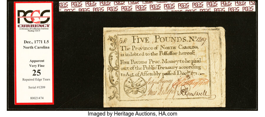 Dec 1771 £5 North Carolina (Fr. NC143) thumbnail 20