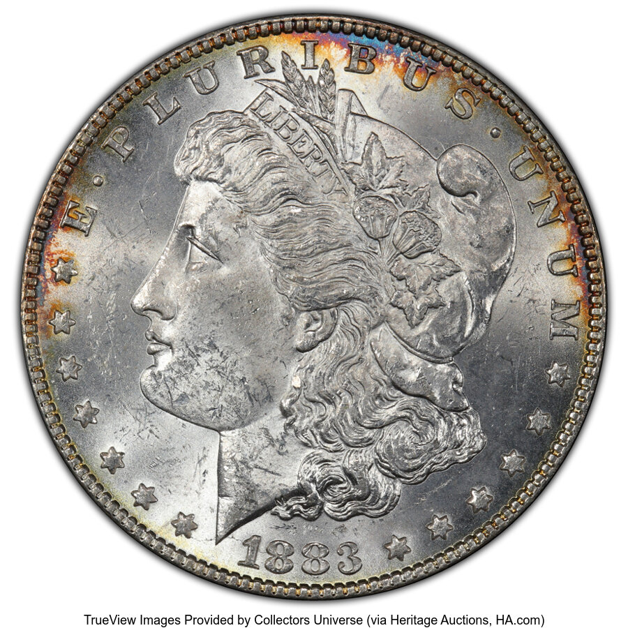 1883 $1 Sextupled Stars, VAM-10, MS63 PCGS. A Top 100 Variety. PCGS Population: (13/4 and 0/0+)....