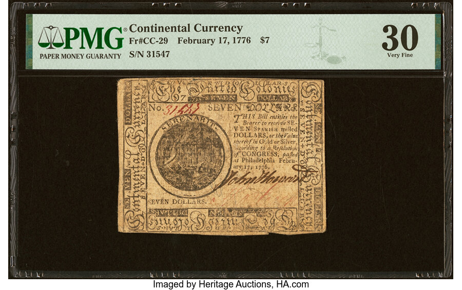 Feb 17, 1776 $7  Continental Congress (Fr. CC29) thumbnail 19