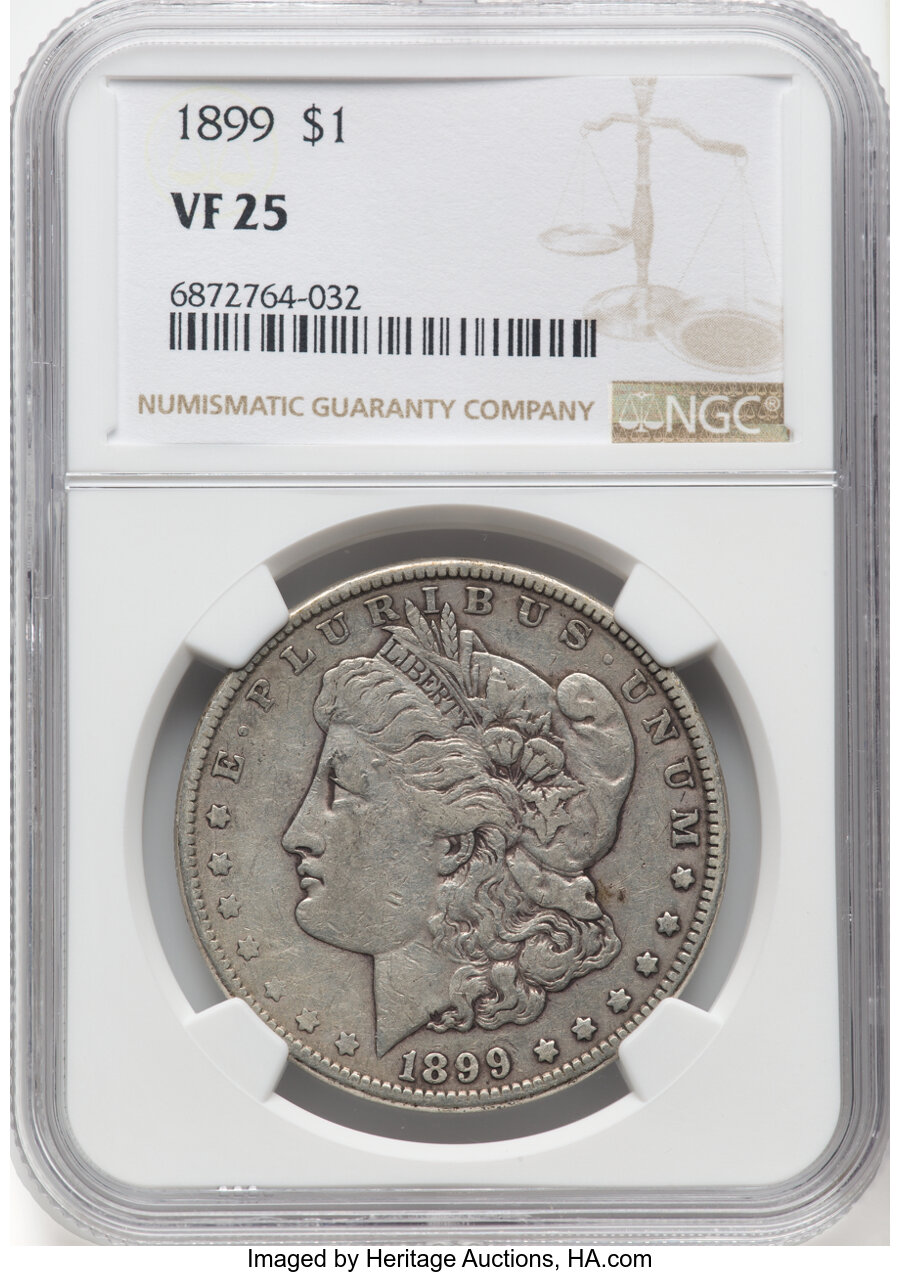 1899 $1 VF25 NGC. NGC Census: (45/12584). Mintage 330,846. ...