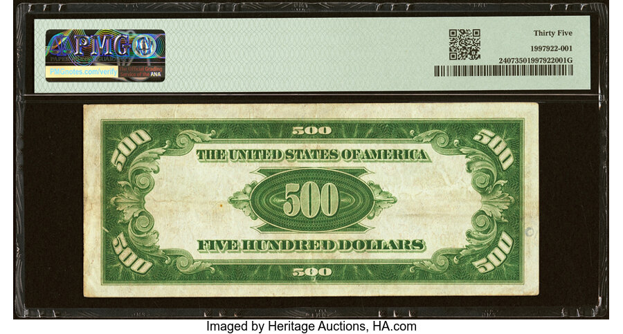 Fr. 2407 $500 1928 Gold Certificate. PMG Choice Very Fine 35....