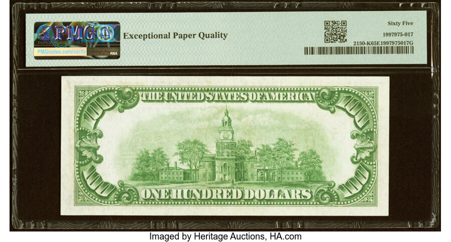 Fr. 2150-K $100 1928 Federal Reserve Note. PMG Gem Uncirculated 65 EPQ....