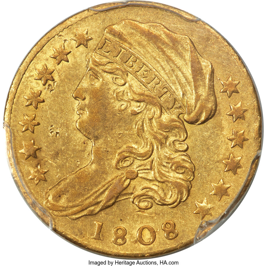 1808 $2 1/2 BD-1, R.4, AU53 PCGS....