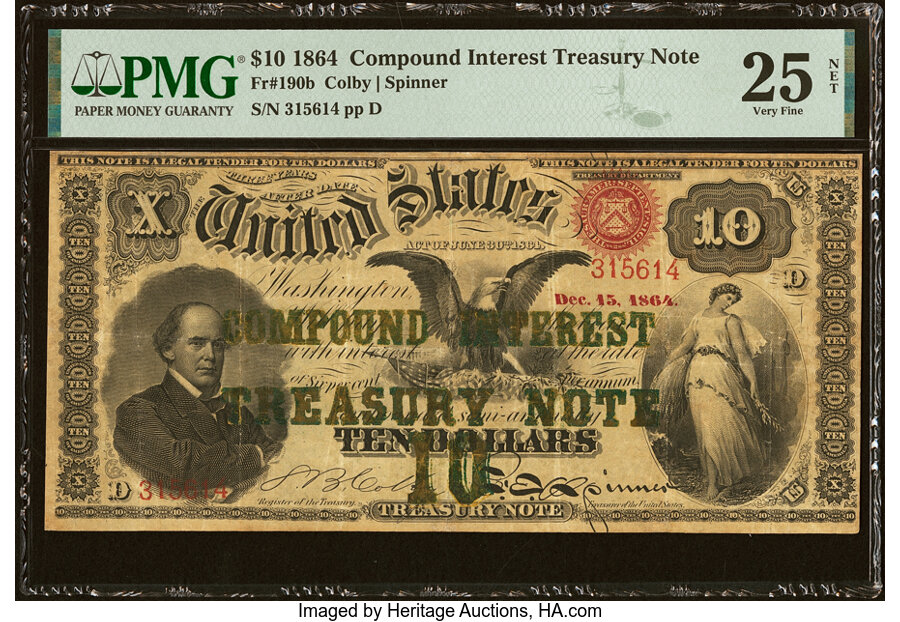 1864 $10  (Fr. 190b) thumbnail 17