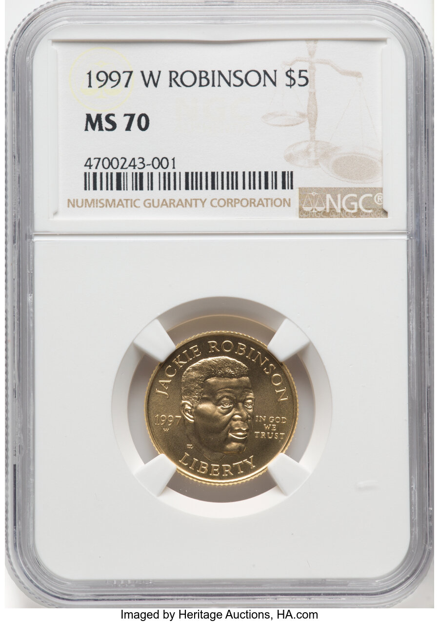 1997 W Jackie Robinson Gold $5 MS Values | Greysheet