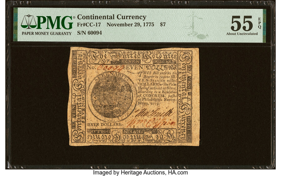 Nov 29, 1775 $7  Continental Currency (Fr. CC17) thumbnail 17