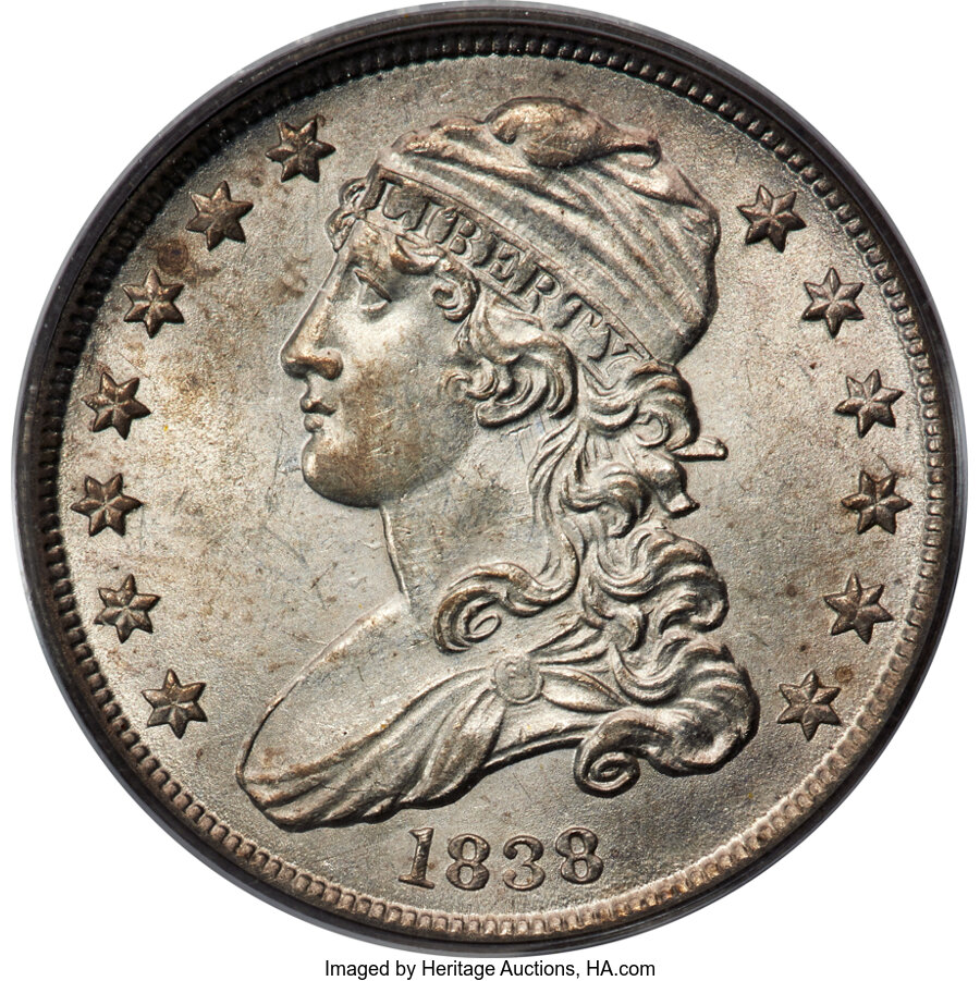 1838 25c Capped Bust, B-1 AG3 CAC thumbnail 23