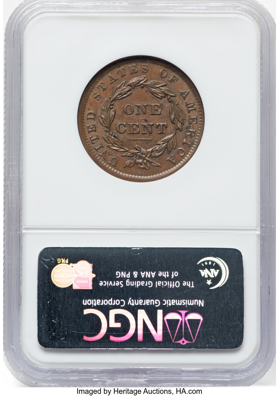 1837 1c Head of 1838, N-9 MS BN MS66 BN CAC thumbnail 9