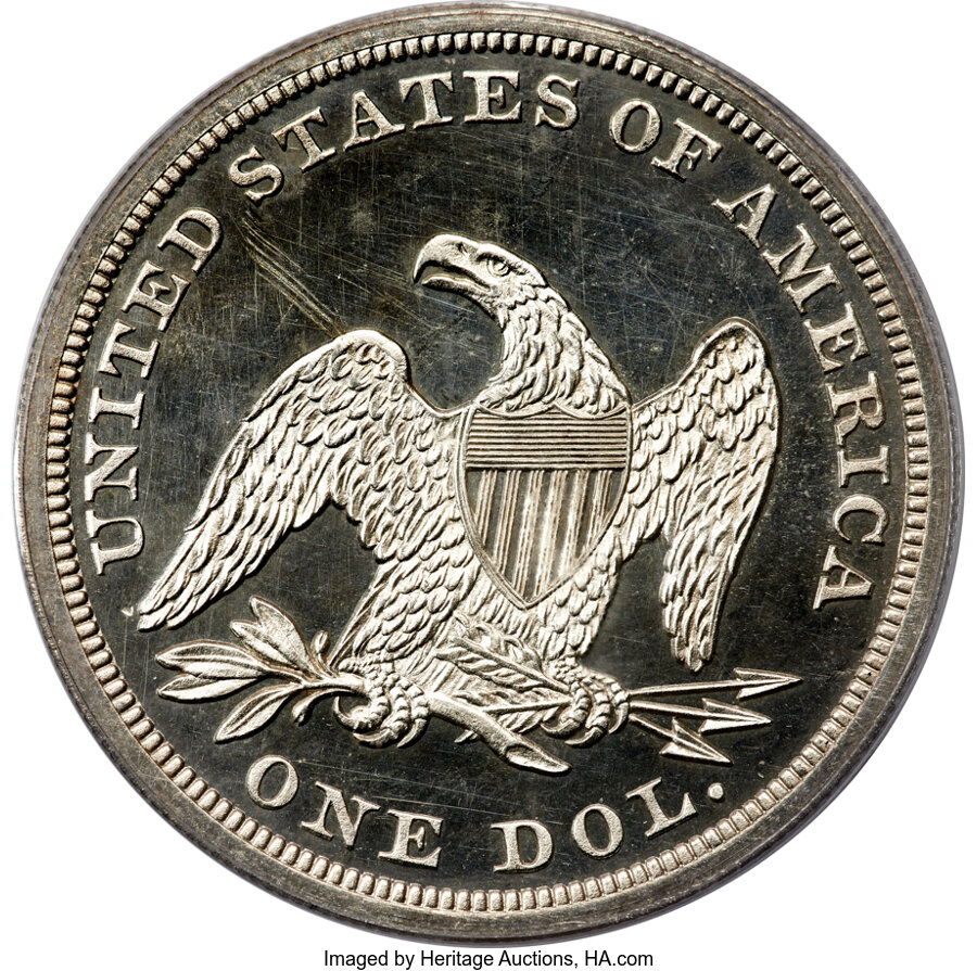 1865 $1 AU53 CAC thumbnail 24