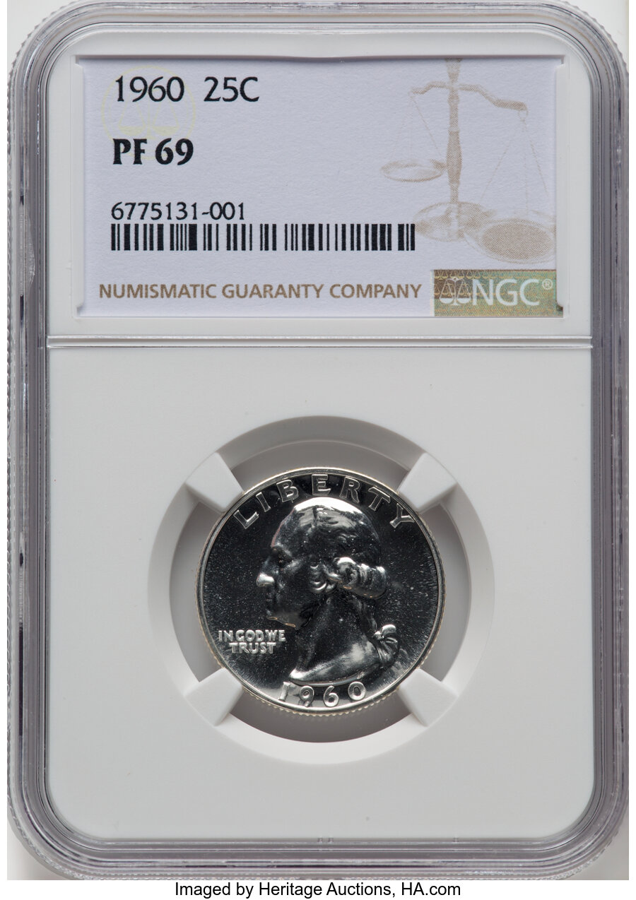 1960 25C PR69 NGC. Mintage 1,691,602. ...