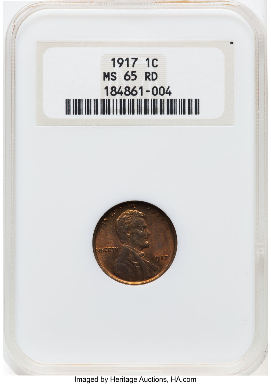 1917 1C MS65 Red NGC. Mintage 196,429,785. ...