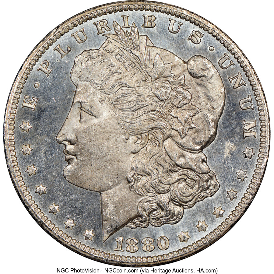 image for: 1880/79-CC $1 Reverse of 1878, VAM-4, GSA, MS64+ Prooflike NGC. ...