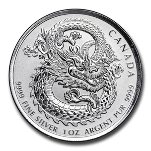 image for: 2019 Canada 1 oz Silver $5 Lucky Dragon High Relief BU