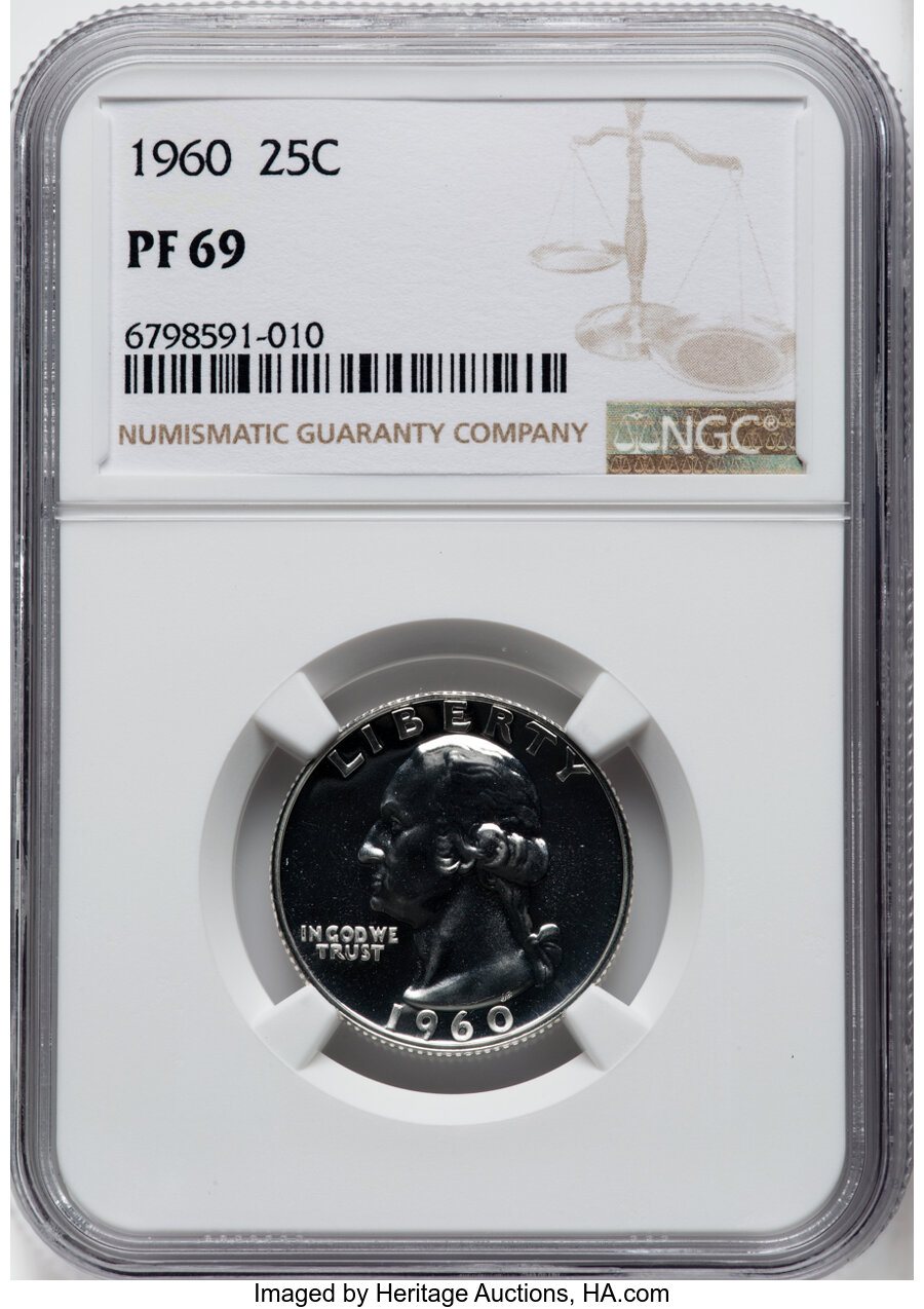 1960 25C PR69 NGC. Mintage 1,691,602. ...