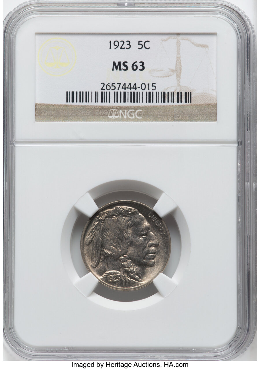 1923 5C MS63 NGC. Mintage 35,715,000. ...