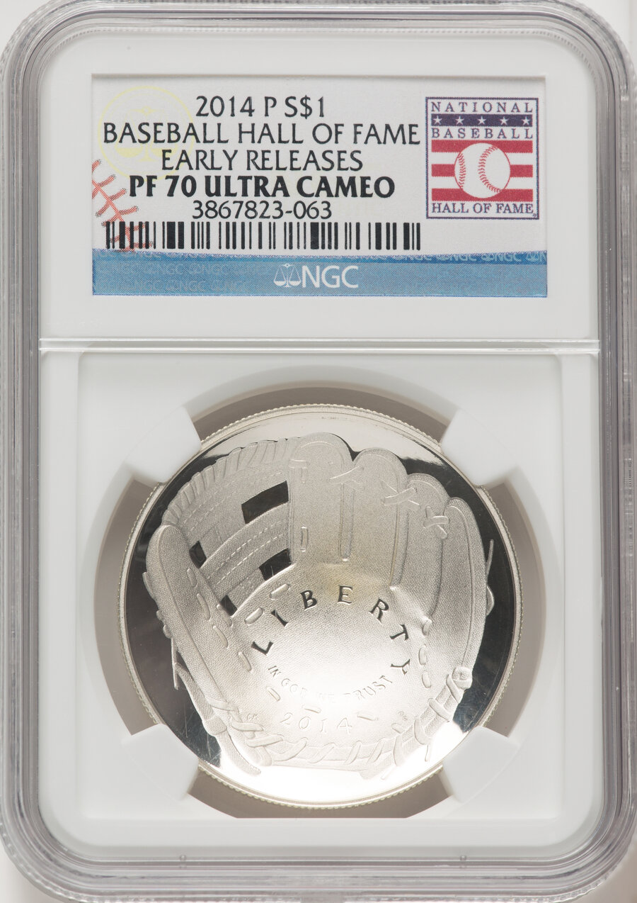2014-P $1 Baseball Hall of Fame Early Releases, PR70 Ultra Cameo NGC....