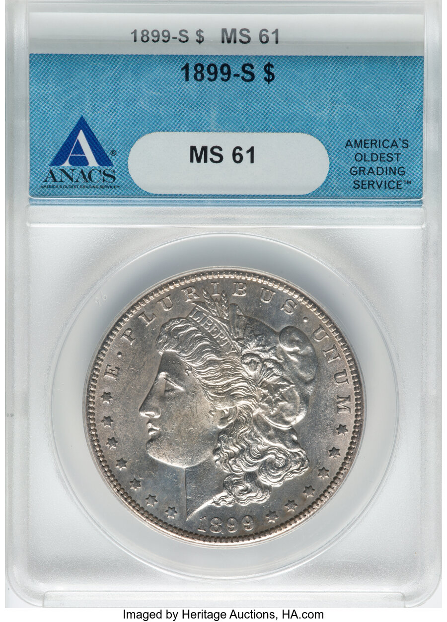 1899-S $1 MS61 ANACS. Mintage 2,562,000. ...