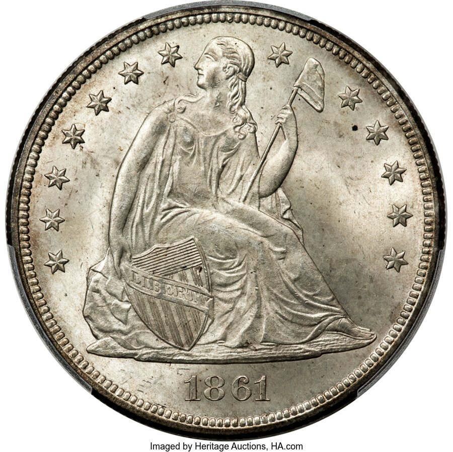 1861 $1 MS65 PCGS. OC-2, High R.3....