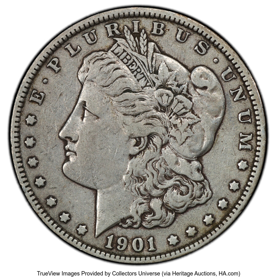 1901 $1 Doubled Die Reverse VF30 PCGS. PCGS Population: (19/207 and 0/1+)....