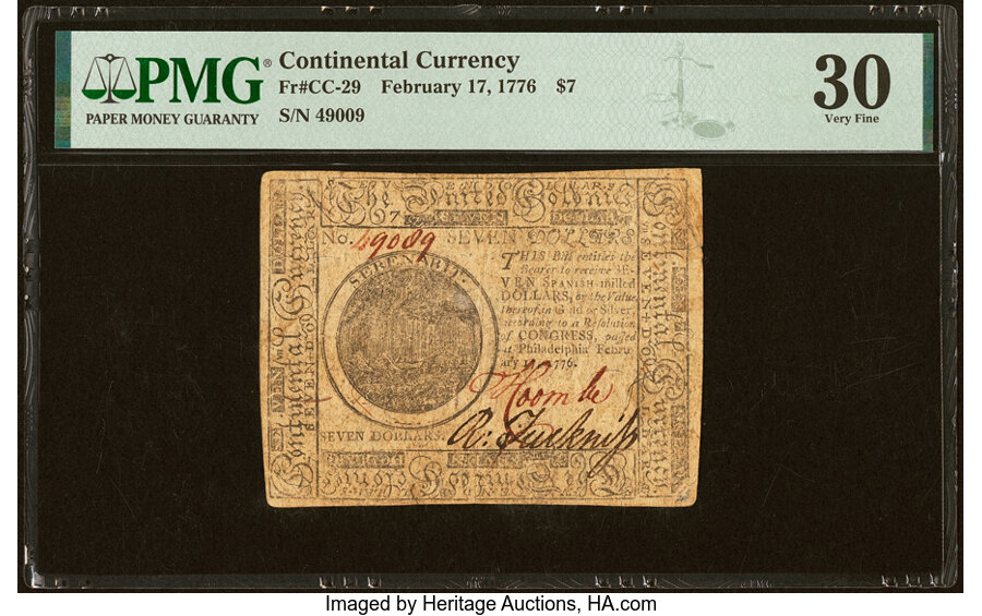 Feb 17, 1776 $7  Continental Congress (Fr. CC29) thumbnail 18